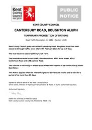 Canterbury Road Closure